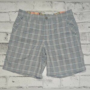 Lululemon Kahuna Plaid Chino Shorts Gray Blue